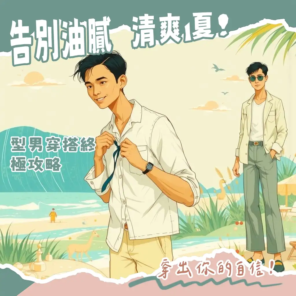 男生夏天穿搭指南：炎熱夏季如何穿出清爽有型的穿搭風格，自信面對台灣酷暑。