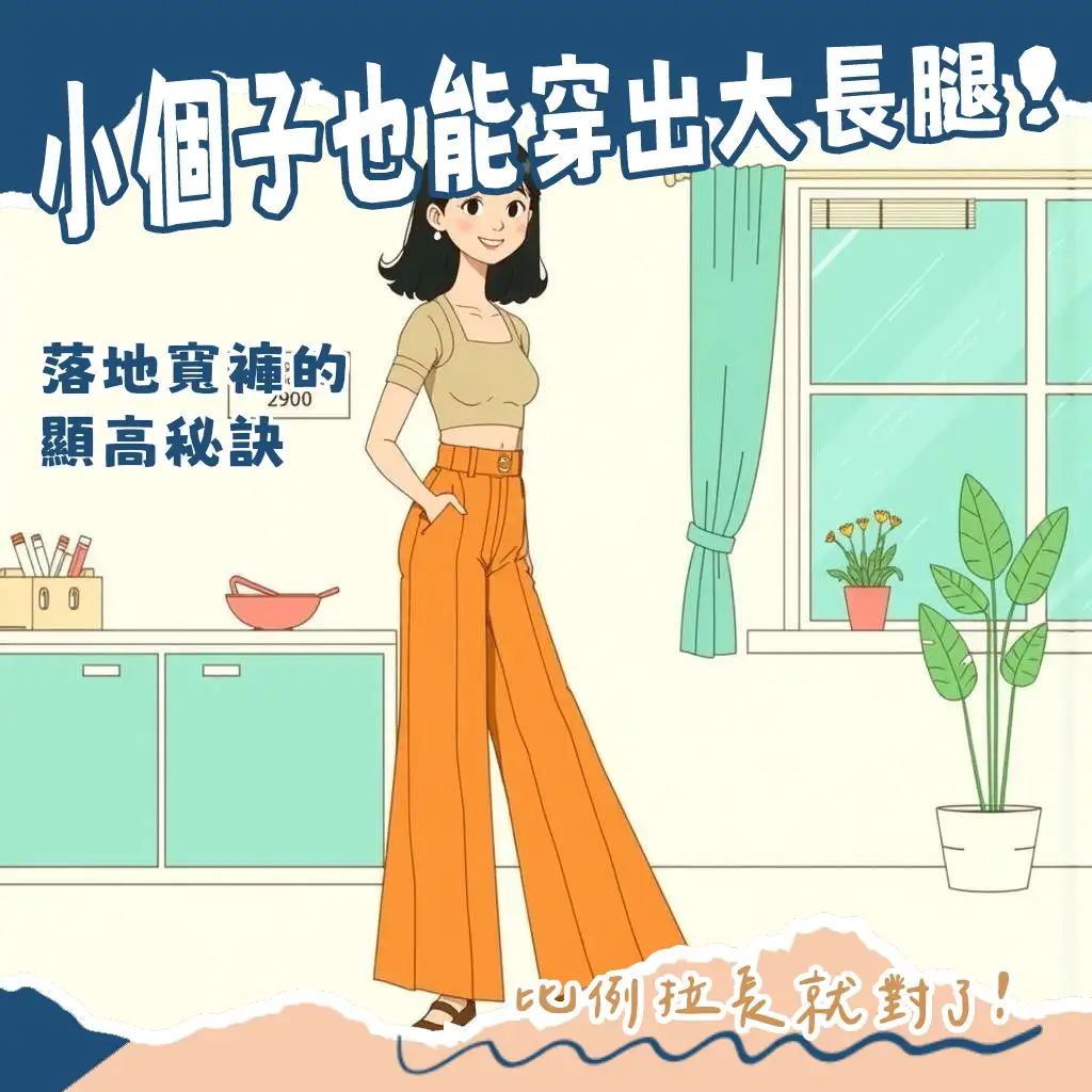 Dcard討論熱烈的落地寬褲穿搭指南，包含顯高、顯瘦秘訣及款式推薦圖