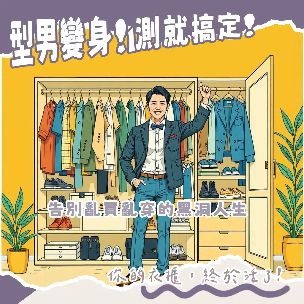 男生測試自己的穿搭風格，透過骨架分析與個人色彩鑑定找到命定風格指南