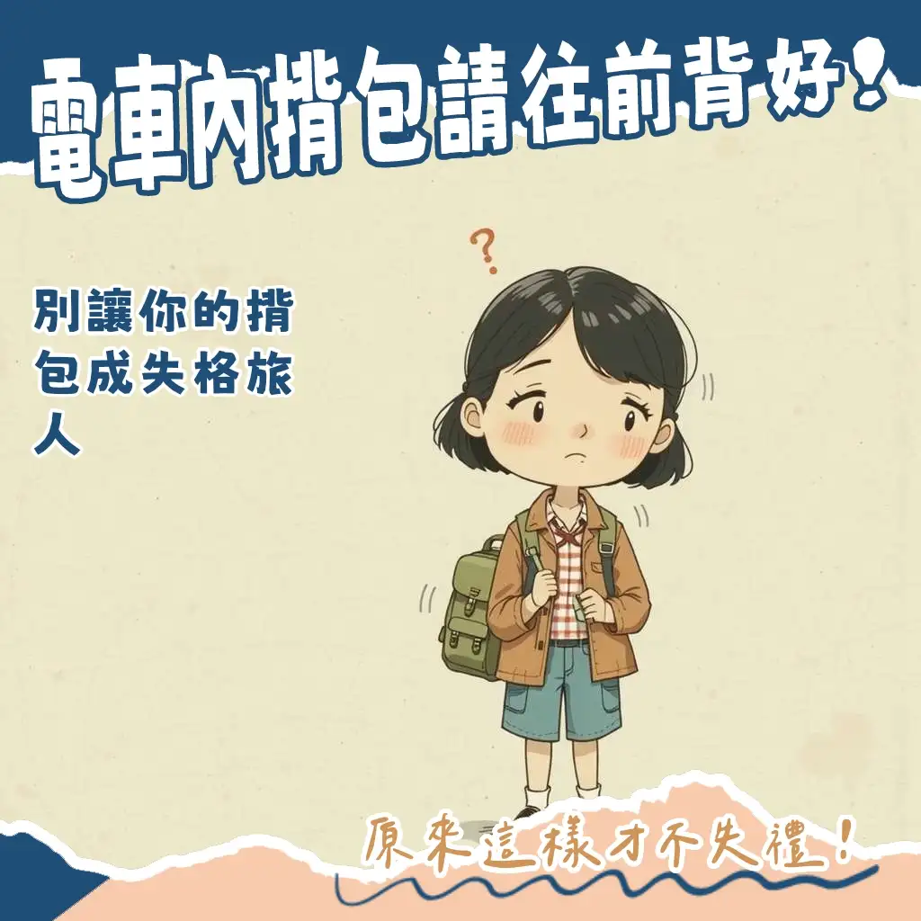 日本電車後背包禮儀與防盜指南，去日本旅遊背後背包不再困擾。